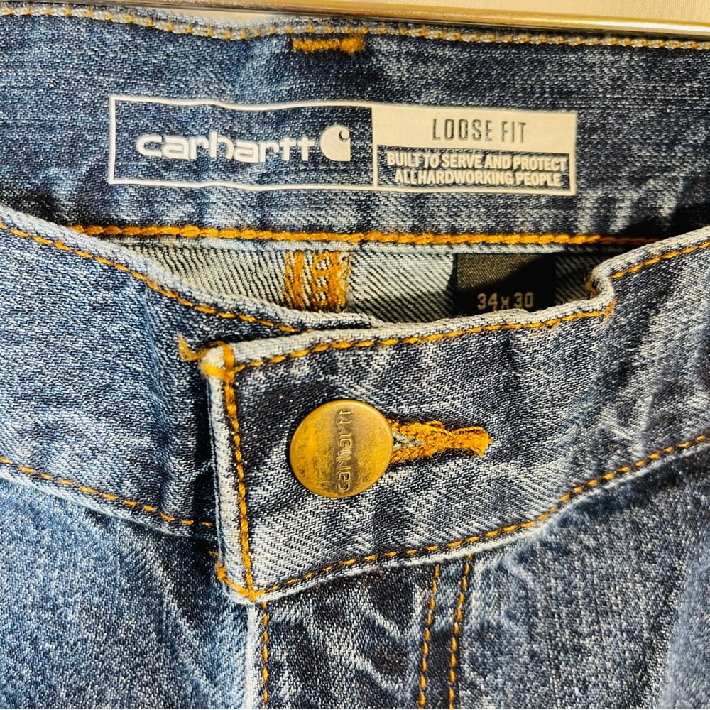 Carhartt Loose Fit Carpenter Jeans 34 X 30- Classic Work/Play Denim. - Picture 8 of 16